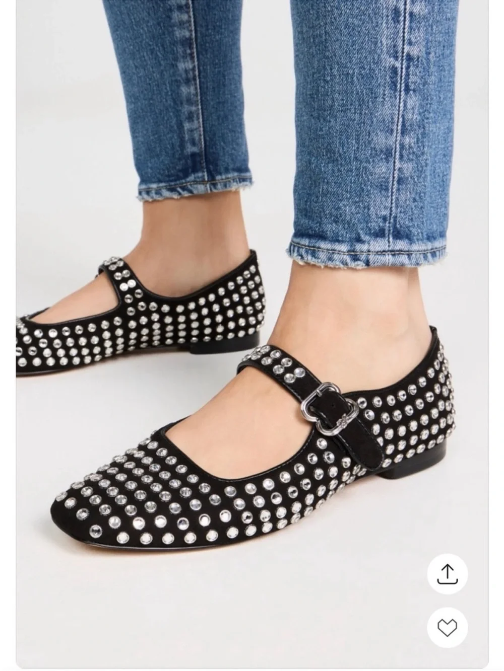 Sam Edelman studded rhinestone Michaela Mary Jane Flats
